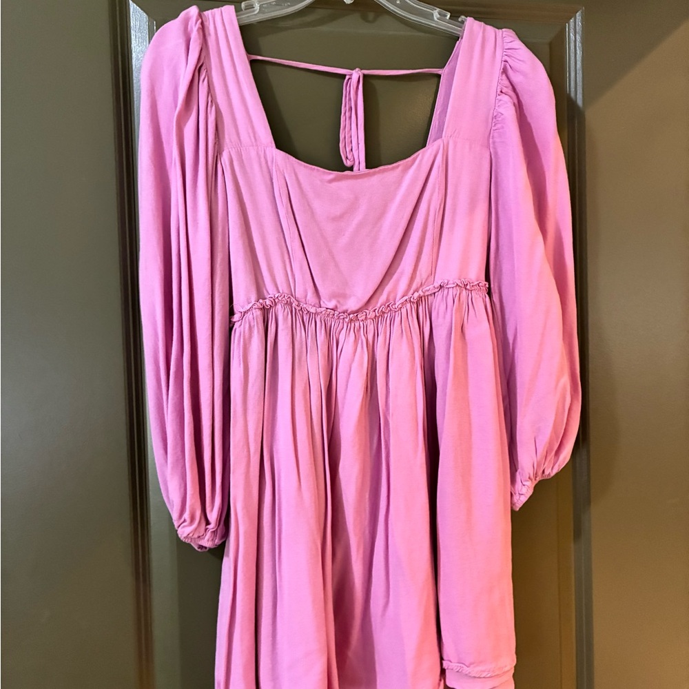 Pink Peasant-Style Women's Dress